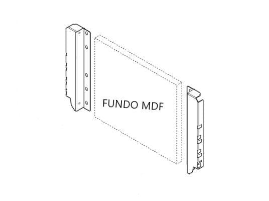 Adaptador Traseiro Alto para Gaveta Tandembox Alta - Cinza - Lado Direito - 01 unidade