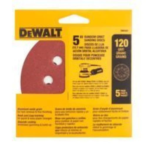 5 DISCOS LIXA 5’’ GRÃO 120 MEDIO 8F - DW4303 X - PACOTE - Lixas