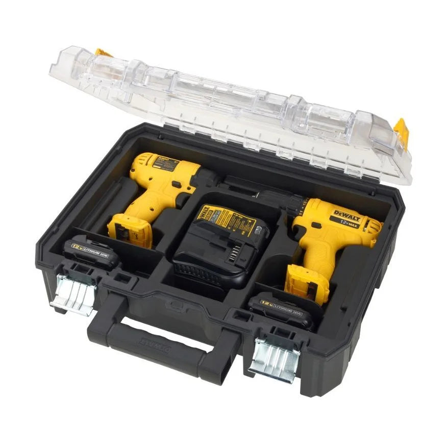 Kit Parafusadeira/Furadeira 3/8’’ + Parafusadeira de Impacto 1/4’’ + Maleta - Dewalt - Elétricas
