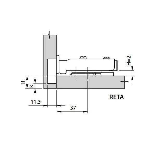 Dobradiça 105° acabamento preto amortecedor incorporado fechamento suave - Sem Categoria