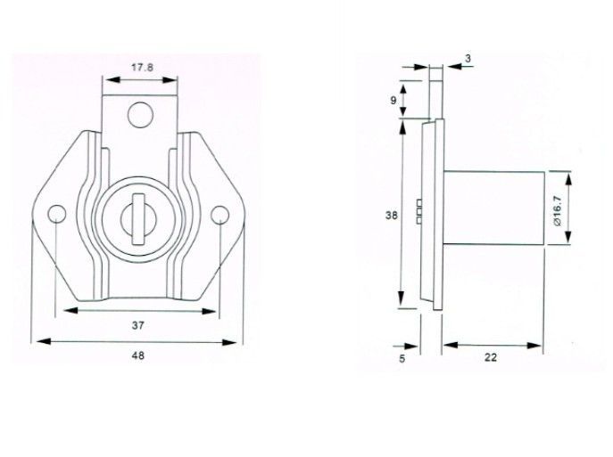 Fechadura Com Batente e Chave Escamoteável 22mm | HD Ferragens | 01 kit - Sem Categoria
