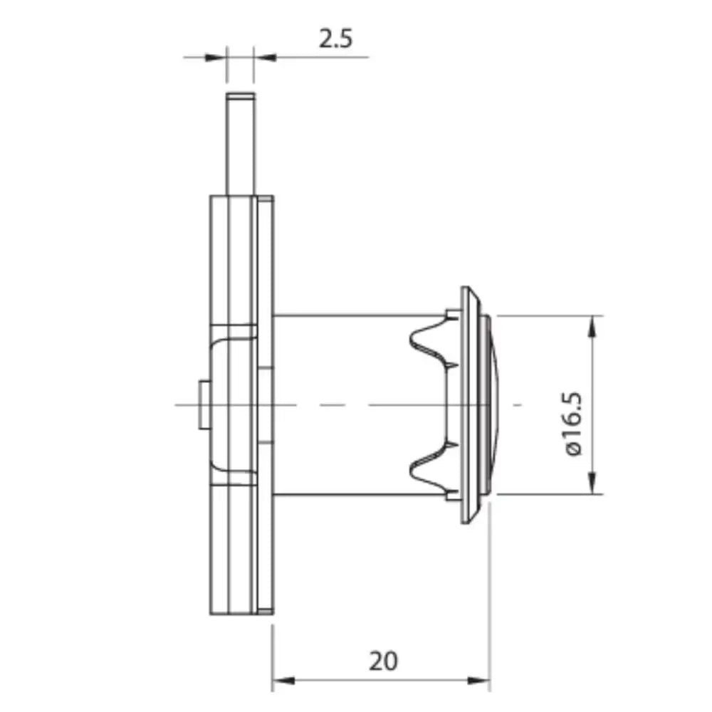 Fechadura para Gavetas | Trinco com Chaves | 20 x 17 mm | FGVTN - Acessórios