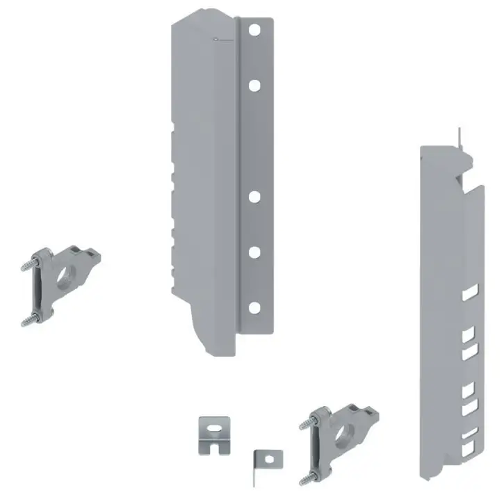 Fixação Frontal para Gaveta Alta Space Corner - Cinza - Par - Acessórios
