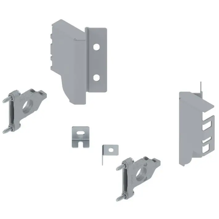 Fixação Frontal para Gaveta Space Corner Baixa - Cinza - Par - Acessórios