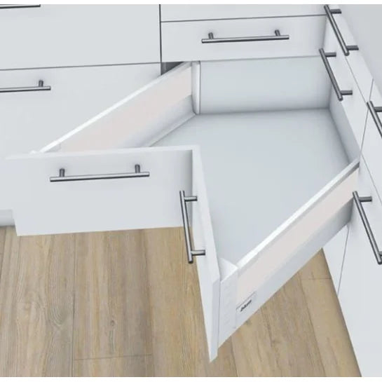 Kit Gaveta Space Corner Alta Frente Fixa 650mm - Cinza - Gavetas Metálicas