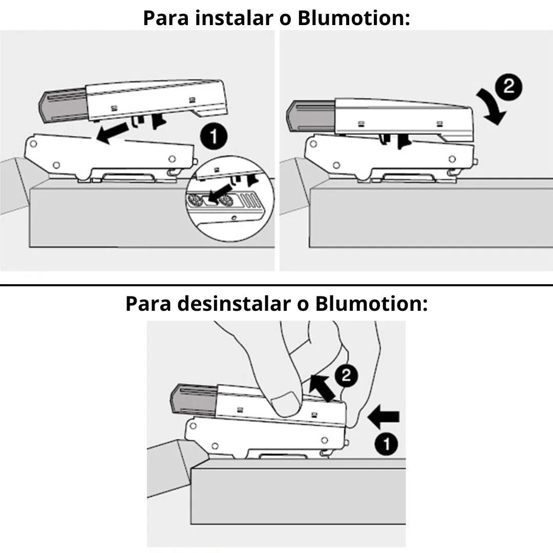 Kit 2 Amortecedor Blumotion para Dobradiça Blum Clip Top Reta - Acessórios