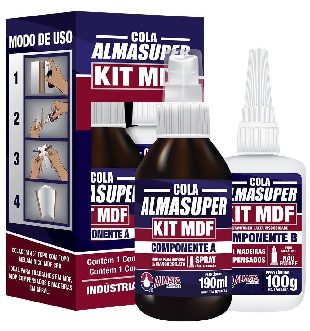 Kit Almasuper MDF Almata 190ml A + 100g B - Sem Categoria