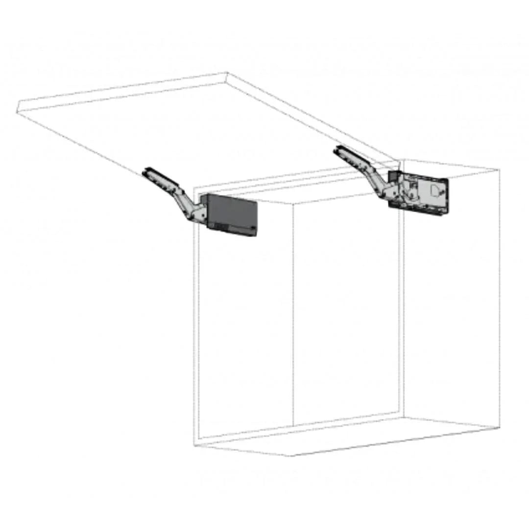 Kit Aventos HK-Top 22K2700 - Cinza Claro/Inox Escovado - Articuladores