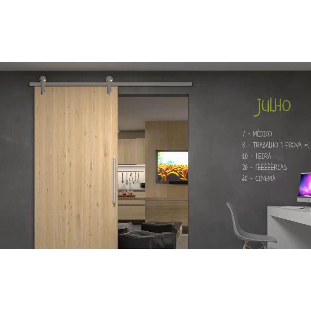 KIT SISTEMA DESLIZANTE EVO - P/ 1 PORTA - TITANIO - 40A60KG - BARRA 2 METROS - Sistemas Deslizantes