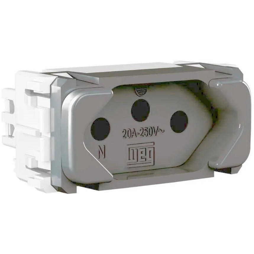 Modulo Tomada de Energia 3 Pontas Cinza - 20A/250 - 14982914 - Interruptores