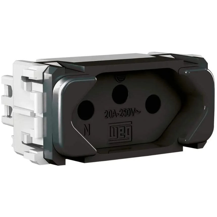 Modulo Tomada de Energia 3 Pontas Preto - 20 A/250 - 13387542 WEG