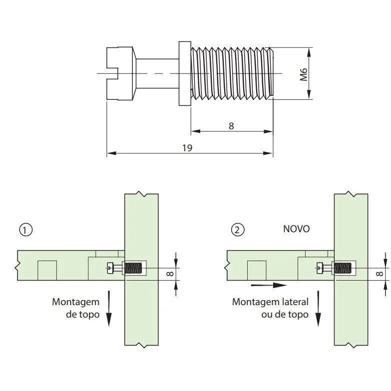 Parafuso FA/FB Aço Zincado M6x8MM - 01 Unidade - Fixadores