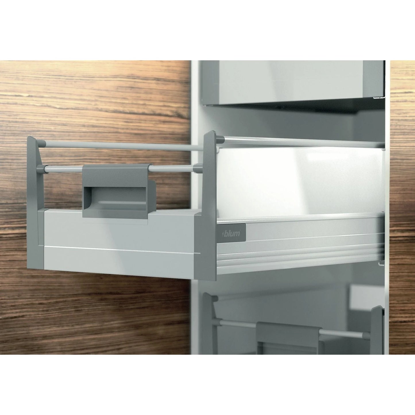 Frente c/ Puxador para Gaveta Tandembox Alta - Cinza - 01 Kit - Acessórios