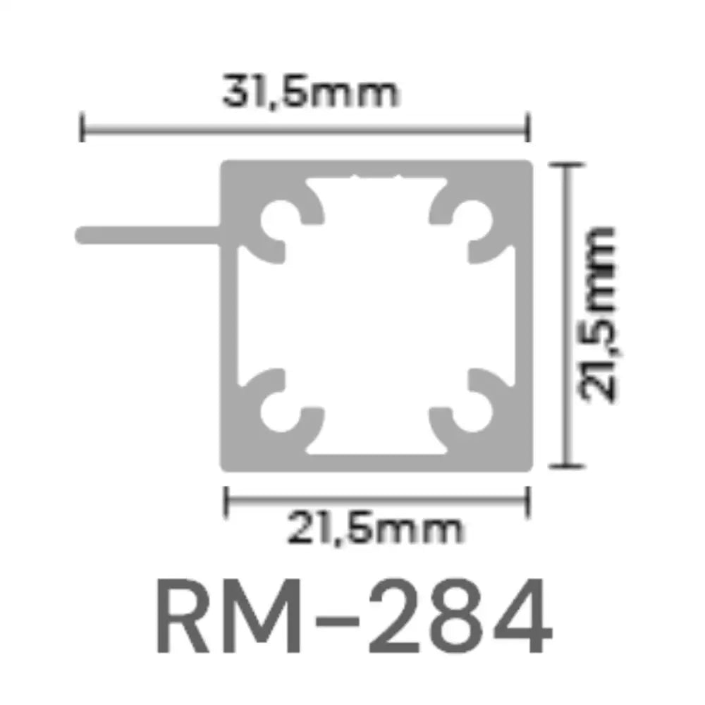 Perfil Alumínio Link 1 Aba | RM-284 | Anodizado Preto | 3 Metros - Perfis