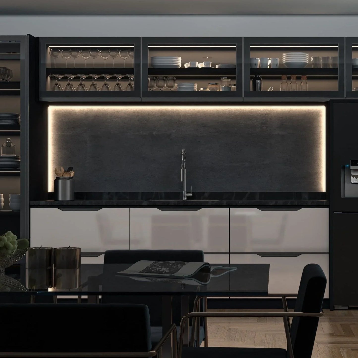 Perfil Canaleta para LED Sobreposto | RM-329 | Preto | Barra 3 Metros - Perfis