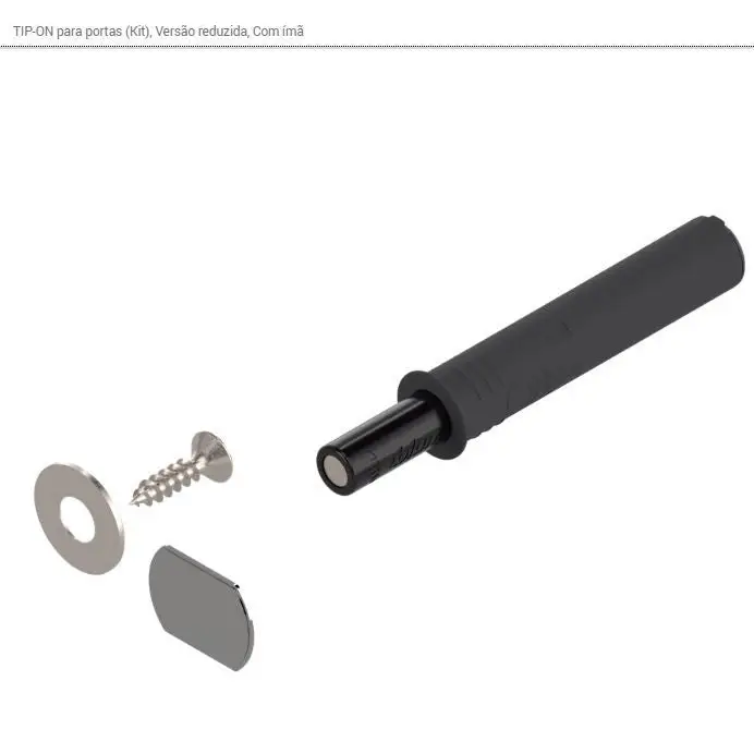 PULSADOR TIP-ON - VERSÃO REDUZIDA - PRETO TERRA COM IMÃ - 01 UNIDADE - Acessórios