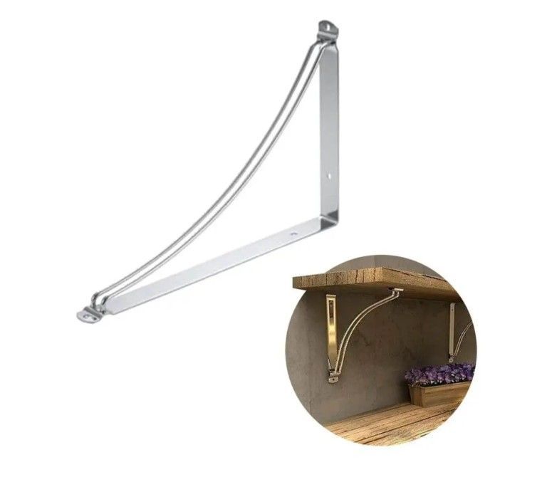 Suporte Mão Francesa Invertida Cromada 20X30 - 01 Unidade - Suportes