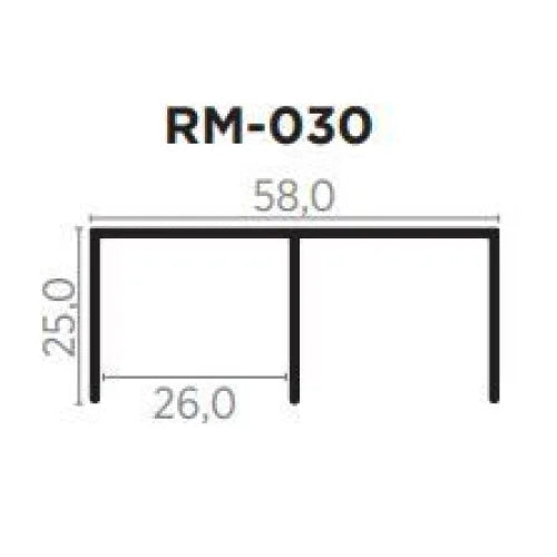 Trilho Alumínio Superior | RM-030 | Para Sistemas Deslizantes | Barra 3 Metros - Perfis