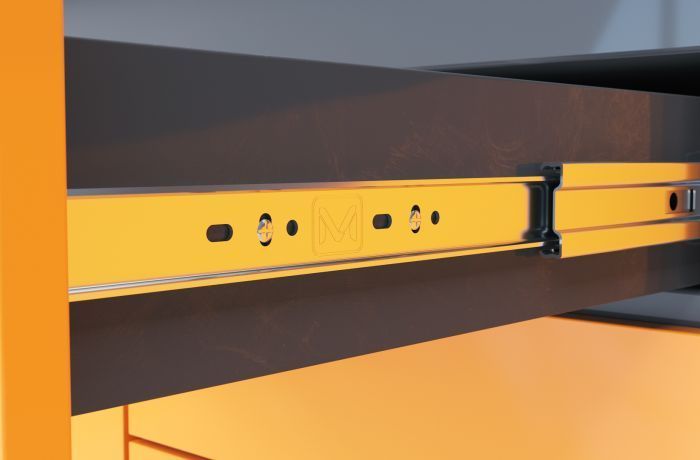 Corrediça Telescópica Push Open 450mm | Abertura por Toque | Metalnox