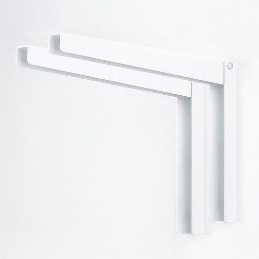 Suporte Aco Dobravel U Duplo Branco 380mm - 40Kg