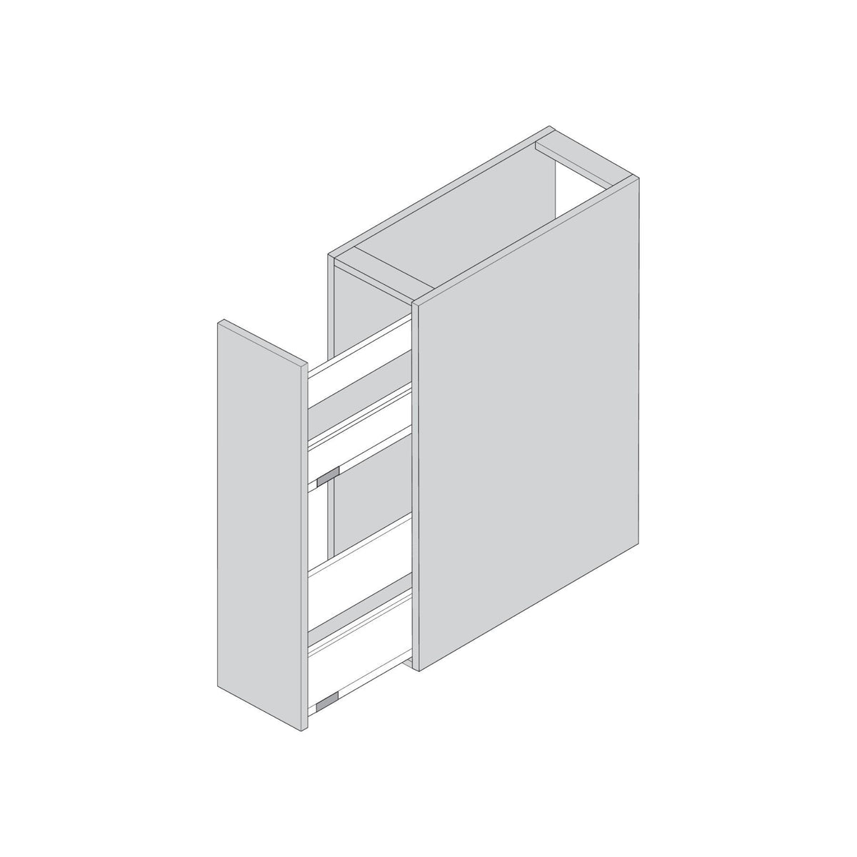 Kit Gaveta Porta-Tempero Blumotion 450mm - 40 kg - Cinza-Orion - Blum