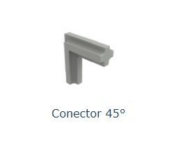 Conector 45° para Perfil Link - Kit com 8 unidades + 16 Parafusos Zincado Preto - Rometal