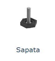 Sapata Niveladora Base p/ Perfil Link 1/4 - Preto - Kit com 4 unidades