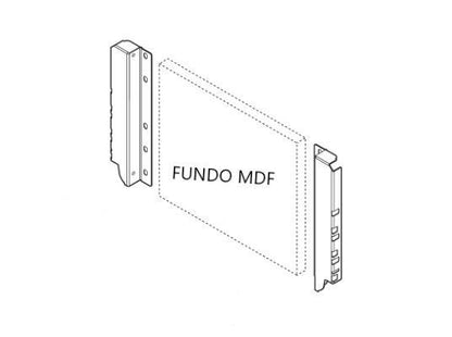 Adaptador Traseiro Alto para Gaveta Tandembox Alta - Cinza - Lado Direito - 01 unidade
