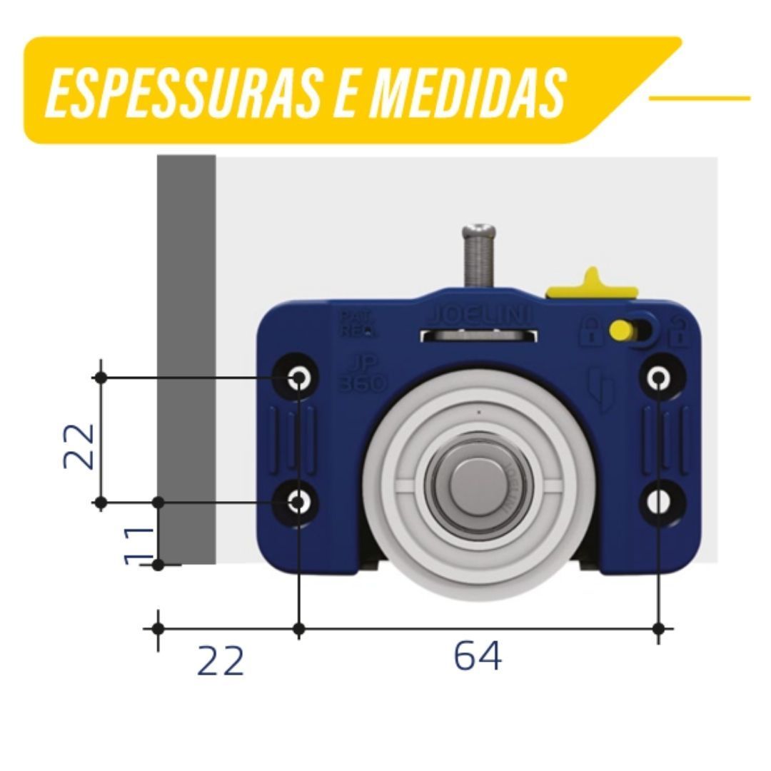 Kit Sistema Deslizante JP360 + Guia Universal Folga Zero | 50kg | Joelini