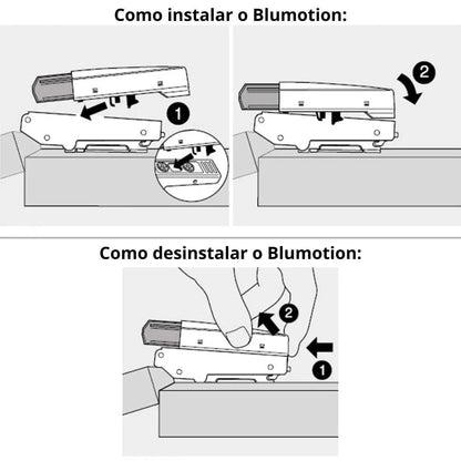 Amortecedor Blumotion p/ Dobradiça 170° - Recobrimento Central e Parcial - Par - Acessórios
