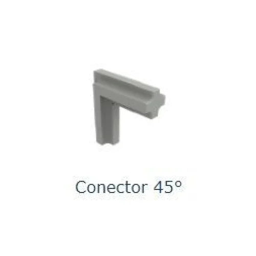 Conector 45° para Perfil Link - Kit com 8 unidades + 16 Parafusos Zincado Preto - Rometal - Acessórios