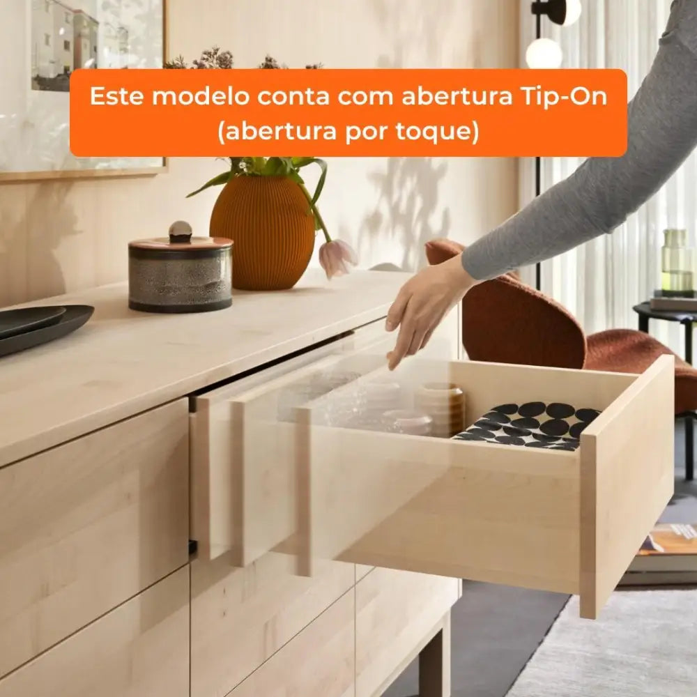 Corrediça Blum Tandem 400mm Ext Total | Abertura Tip-On - Corrediças
