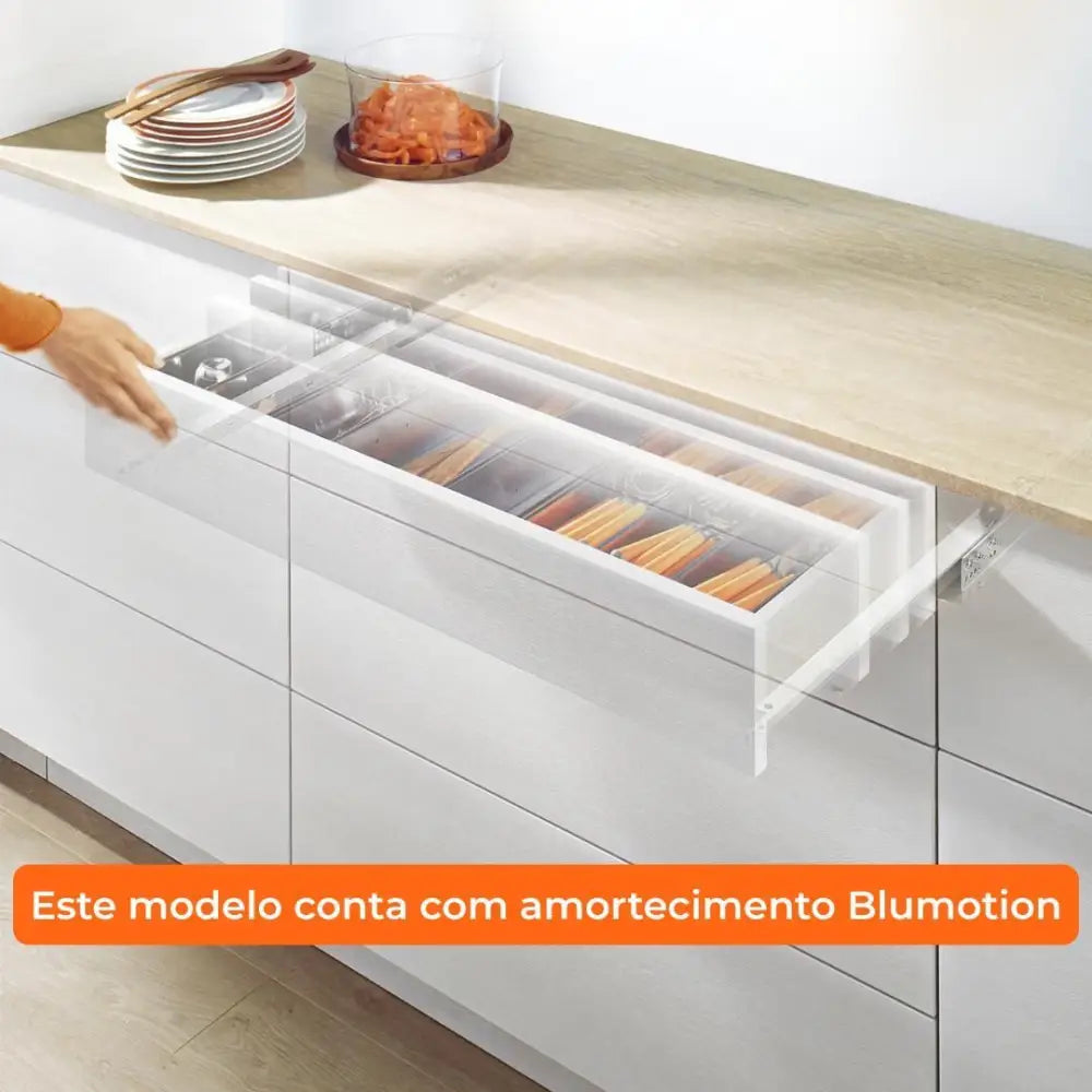 Corrediça Blum Tandem 400mm Ext Total | Com Amortecimento - Corrediças