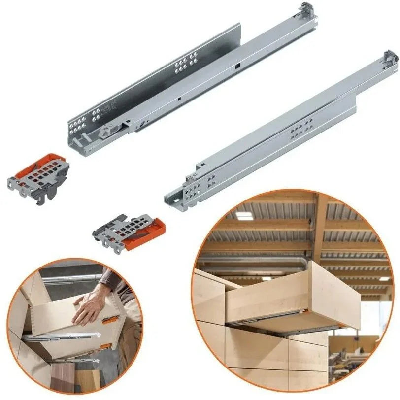 Corrediça Blum Tandem 500mm | Comprimento Real 530mm | Extensão Parcial 7/8’ | Amortecimento Blumotion - Corrediças