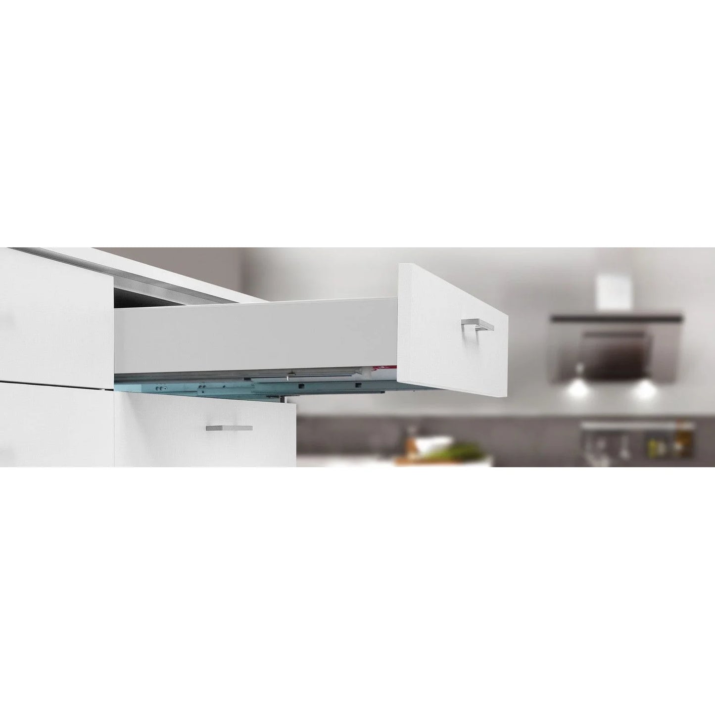 Corrediça Oculta 450mm | Extensão Total | Abertura por Toque | FGVTN - Corrediças