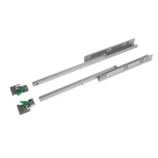 Corrediça Oculta 450mm | Extensão Parcial | Abertura por Toque | FGVTN - Corrediças