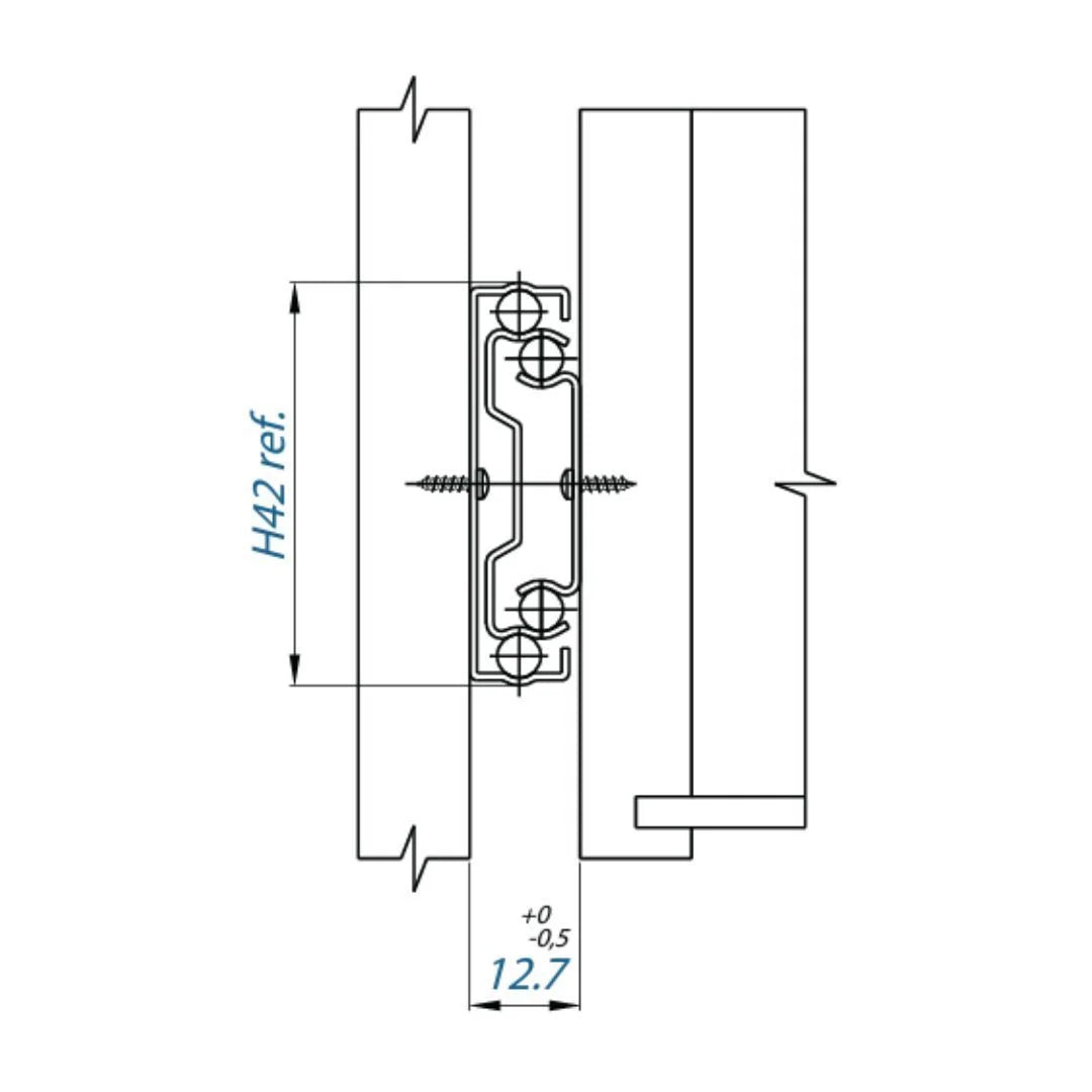 Corrediça Telescópica TEN 400mm ZA 30kg | Larga | FGVTN - Corrediças
