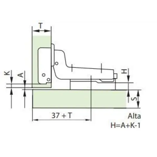 Dobradiça Alta Super Curva 110° MS | Abertura Automática | FGVTN - Dobradiças