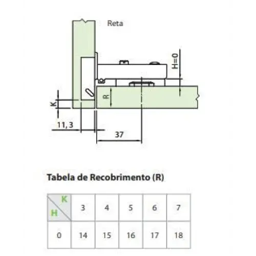 Dobradiça Reta TN | Aço Inox | Completa | FGVTN - Dobradiças