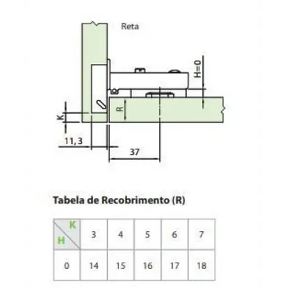 Dobradiça Reta TN | Aço Inox | Completa | FGVTN - Dobradiças