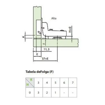 Dobradiça Super Curva TN | Aço Inox | Completa | FGVTN - Dobradiças