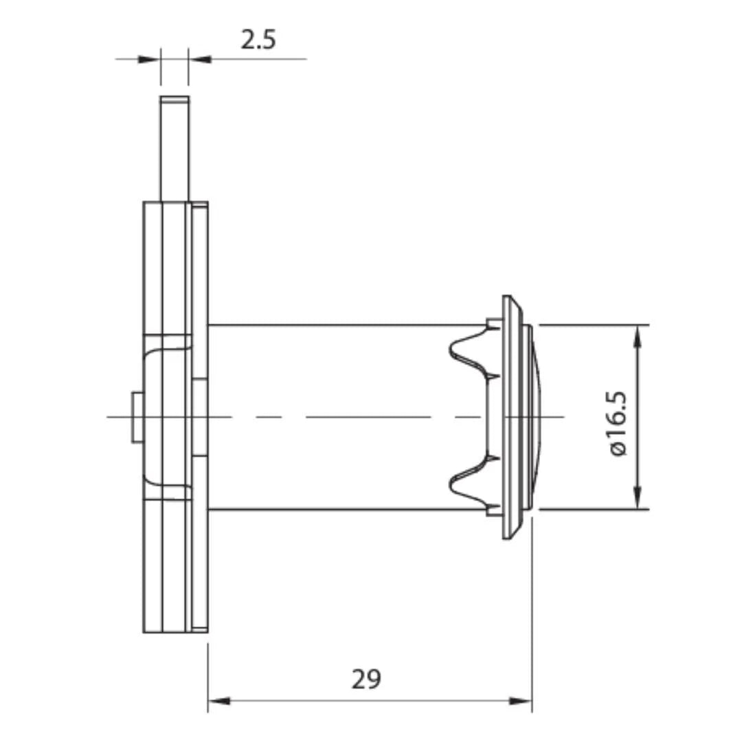 Fechadura para Gavetas | Trinco com Chave | 31 x 17 mm | FGVTN - Acessórios