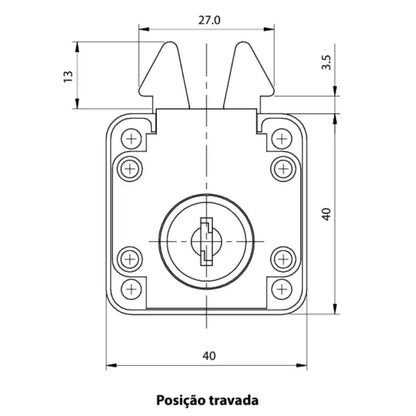 Fechadura para Porta de Correr | Chave Escamoteável | FGVTN - Acessórios