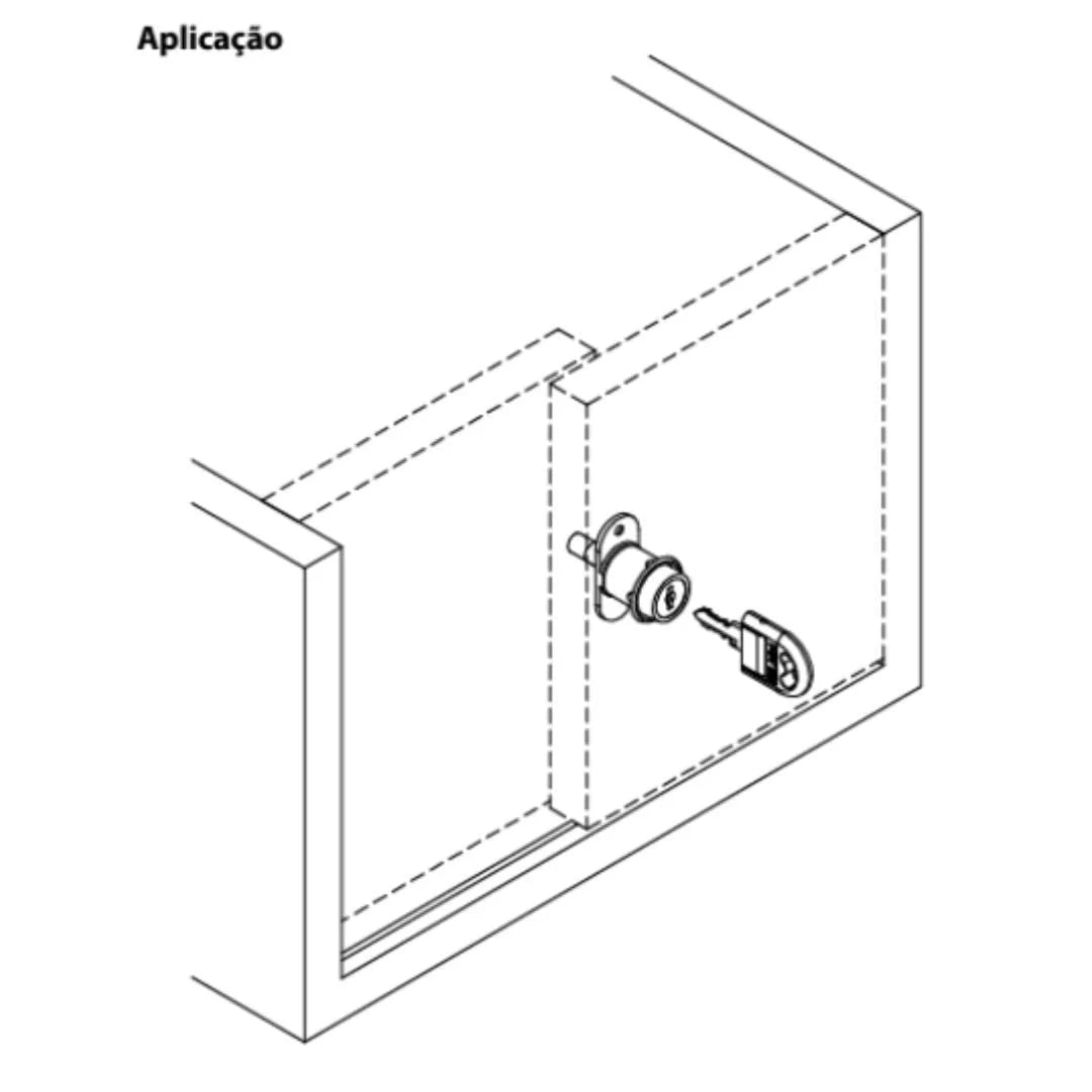 Fechadura para Porta De Correr | Cilindro De Pressão | 08 x 11 mm | FGVTN - Acessórios