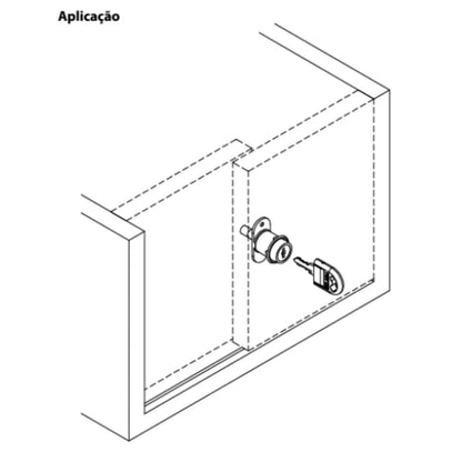 Fechadura para Porta De Correr | Cilindro De Pressão | 08 x 11 mm | FGVTN - Acessórios