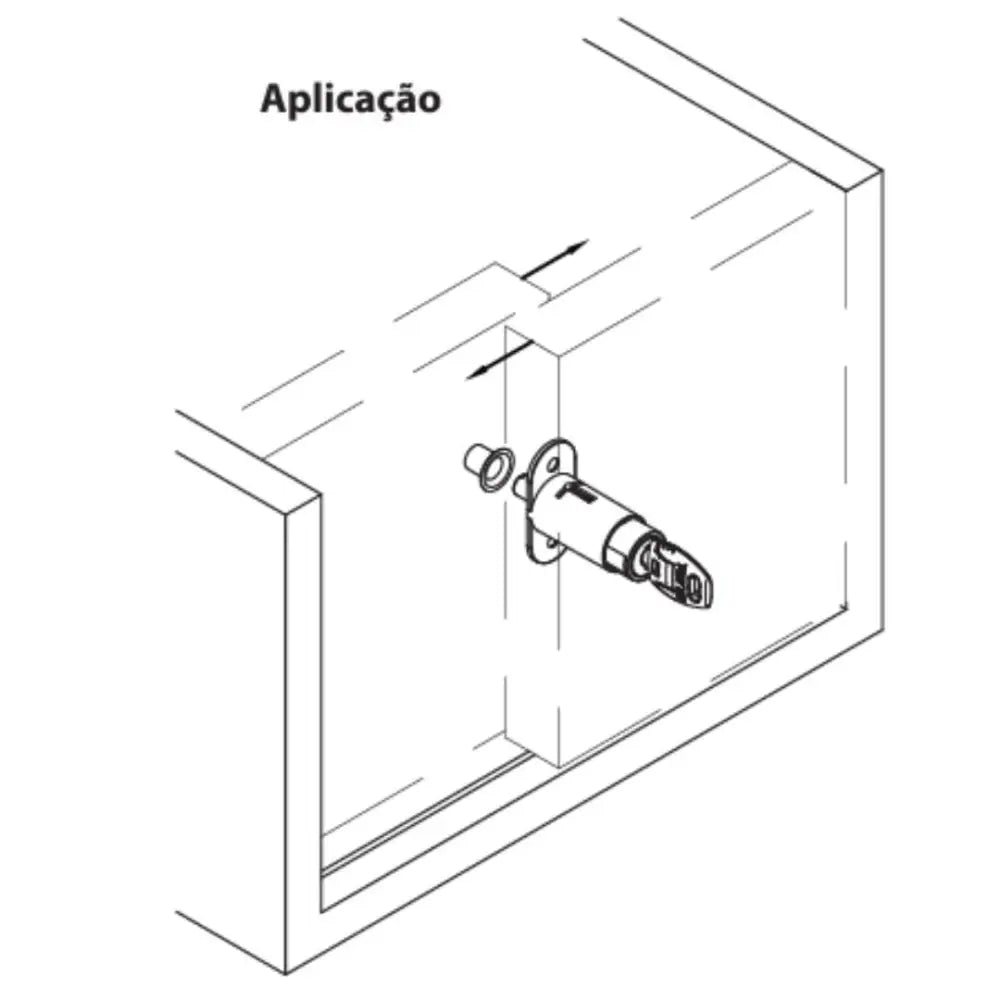 Fechadura para Porta de Correr | Cilindro de Pressão | 22 x 36 mm | FGVTN - Acessórios