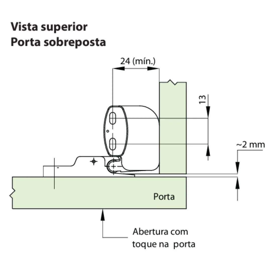 Fecho para Móveis | Abertura com Toque | Articulado Niquelado | FGVTN - Acessórios