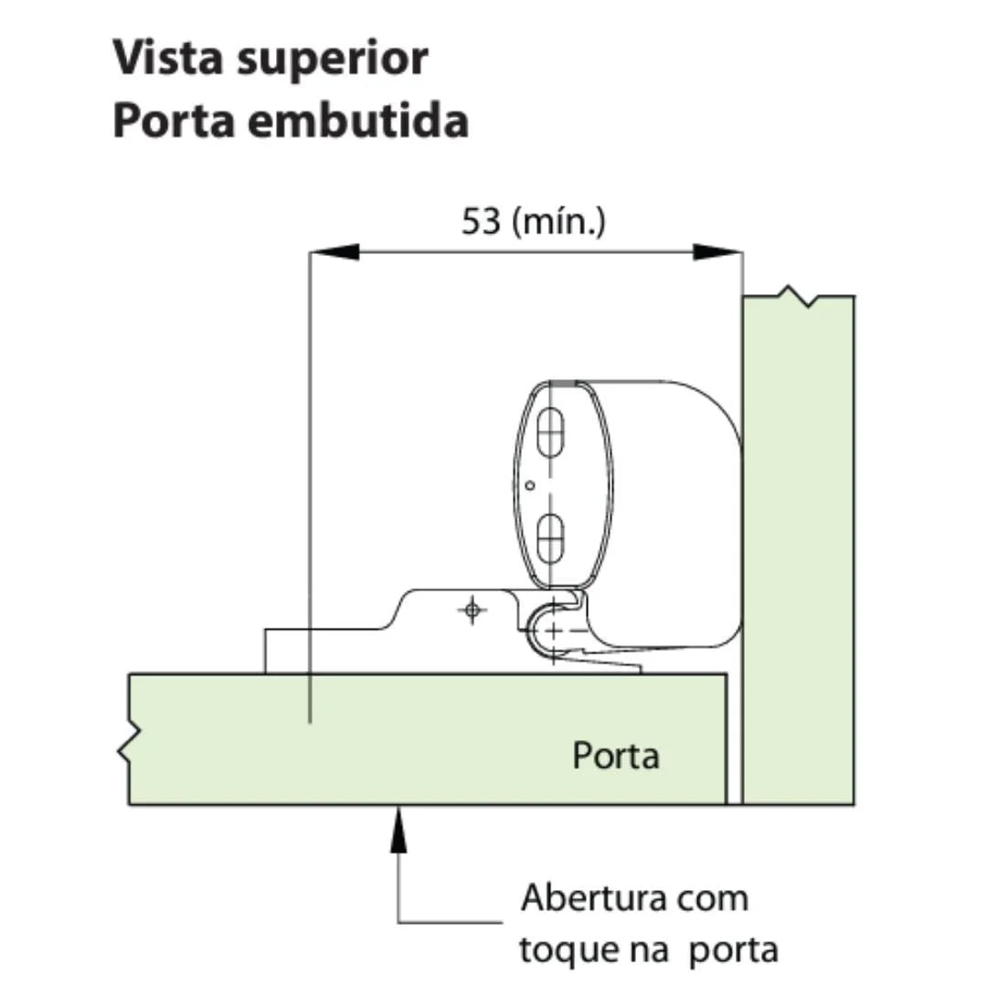 Fecho para Móveis | Abertura com Toque | Articulado Niquelado | FGVTN - Acessórios