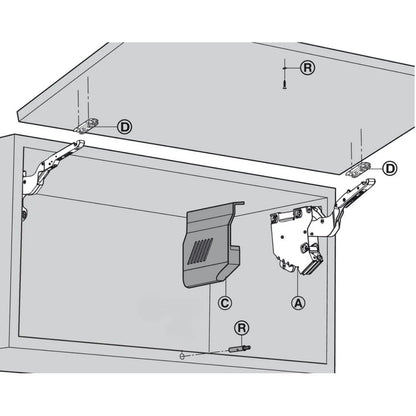 Sistema Aventos Hk-S (Cinza Claro/Inox Esc.) - Par - Articuladores