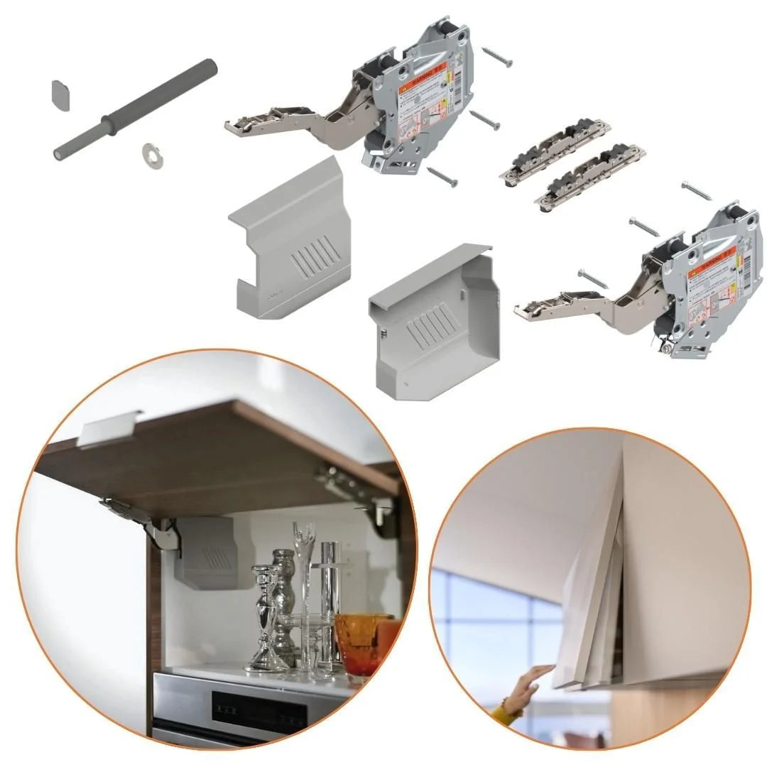 Sistema Aventos Hk-S (Cinza Claro/Inox Esc.) - Par - Articuladores